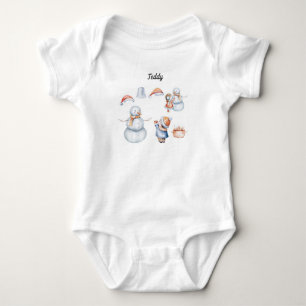 Body Para Bebé Body de bebé   Trío de muñecos de nieve personaliz