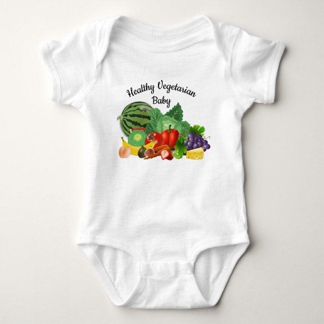 Body Para Bebé Body de bebé vegetariano saludable (Anverso)