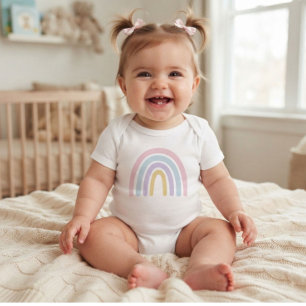 Body Para Bebé Body de niña bebé arcoíris pastel Minimalista li
