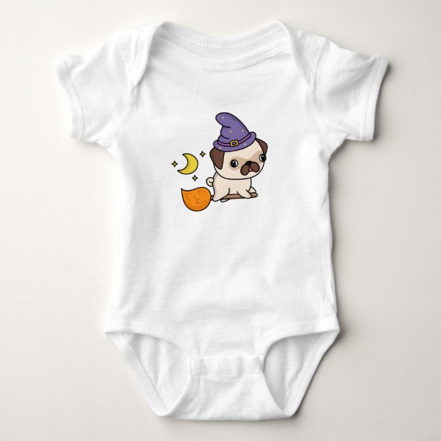 Body Para Bebé Body de Puggy Bruja Bebé (Anverso)