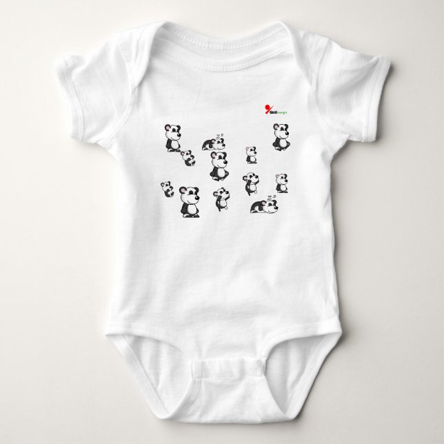 Body Para Bebé Bodys de bebé con patrón de panda lindo durmiendo  (Anverso)