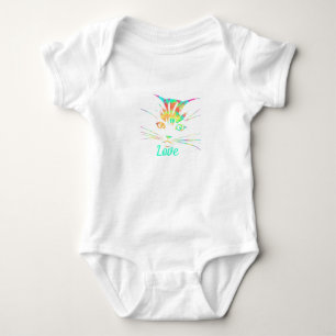 Body Para Bebé Bodysuit de bebé con cara de gato tie dye