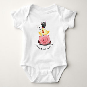 Body Para Bebé Bodysuit de bebé con cerdo pollo y ratón