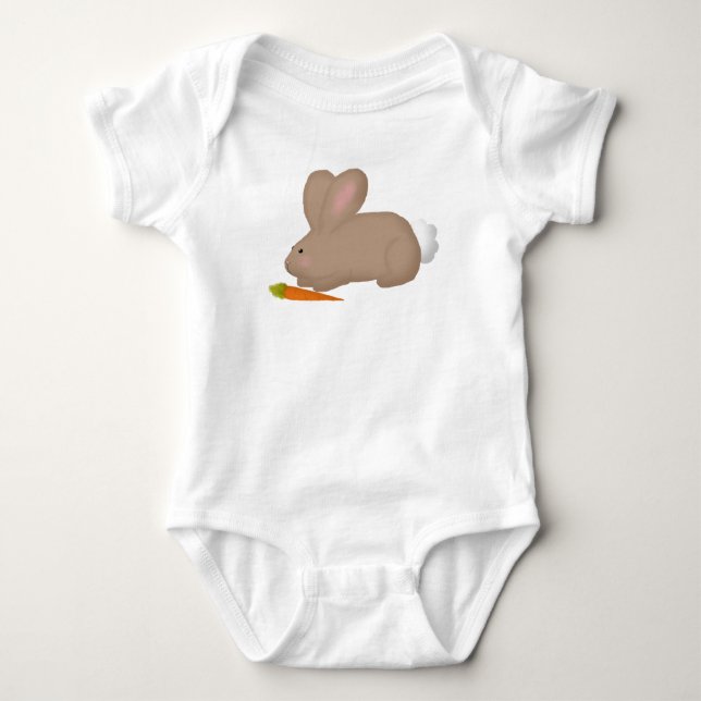Body Para Bebé Bodysuit de bebé con conejo y zanahoria (Anverso)