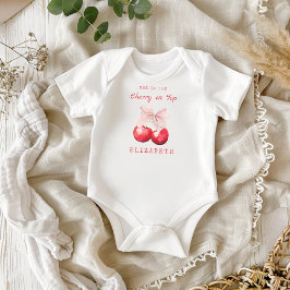 Body Para Bebé Bodysuit de bebé con lazo rosa y guinda linda enci