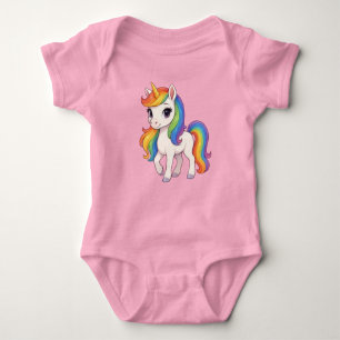 Body Para Bebé Bodysuit de bebé de unicornio de arcoíris, lindo y