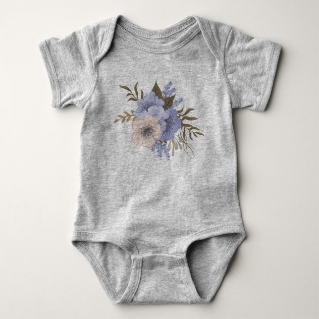 Body Para Bebé bodysuit de bebé flor (Anverso)