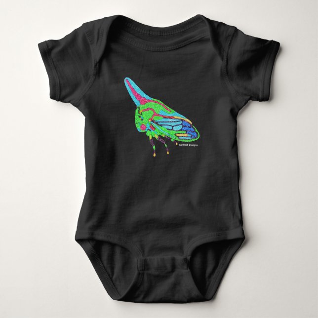 Body Para Bebé Bodysuit de bebé (negro) - Saltamontes de roble (Anverso)