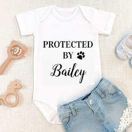 Body Para Bebé Bodysuit de bebé protegido personalizado por perro