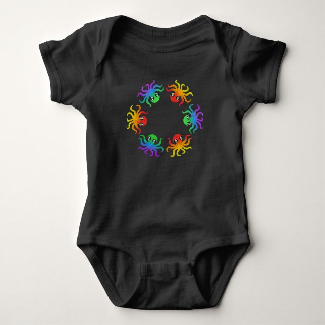 Body Para Bebé Bodysuit de bebé - Pulpo Gradiente (intenso) (Anverso)