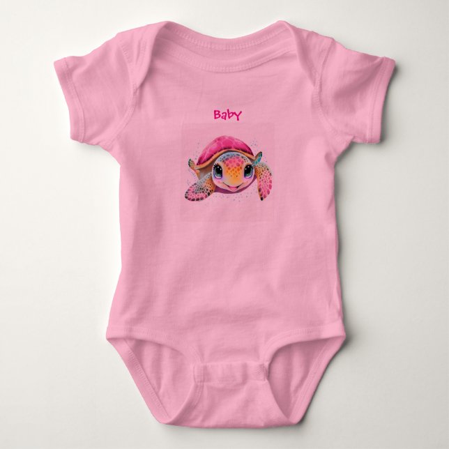 Body Para Bebé bodysuit de bebé, ropa de bebé, bebé lindo, tortug (Anverso)