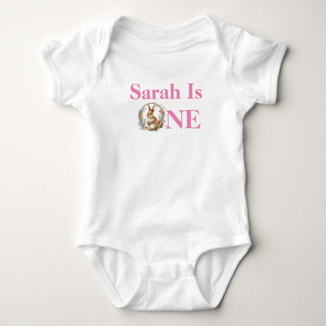Body Para Bebé bodysuit de cumpleaños para bebé de 1 año (Anverso)