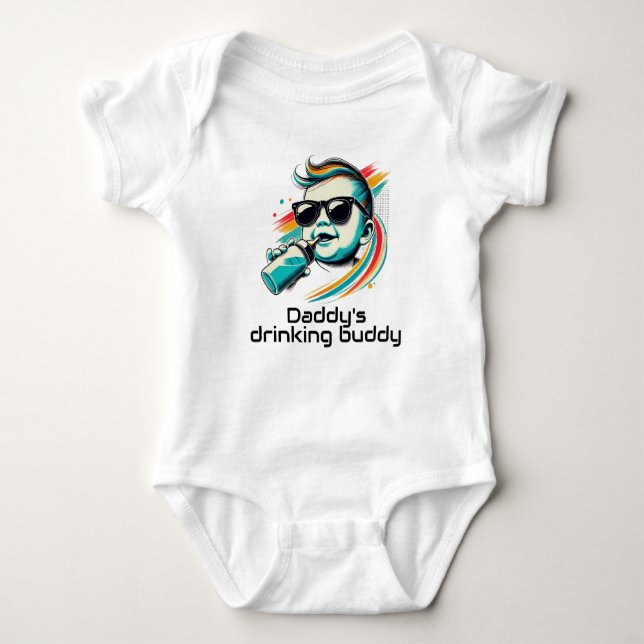 Body Para Bebé Bodysuit de humor compañero de bebida de bebé dive (Anverso)