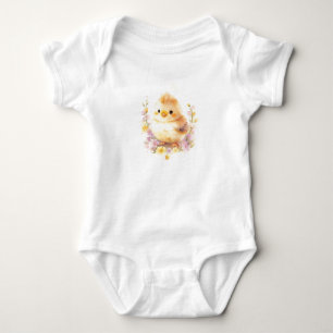 Body Para Bebé Bodysuit de pollito bebé lindo con flores – Floral