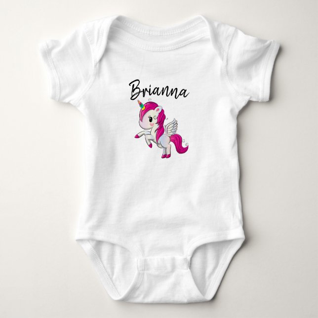 Body Para Bebé Bodysuit de Unicornio Personalizable para Bebé (Anverso)