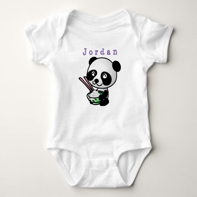Body Para Bebé bodysuit divertido , panda 02 . traje de bebé (Anverso)