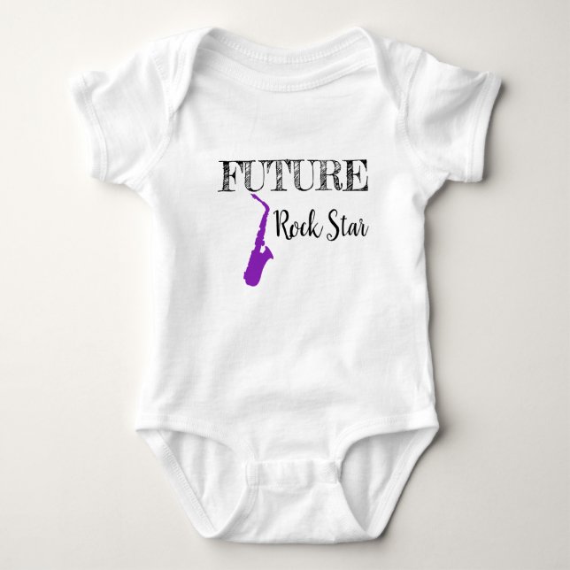 Body Para Bebé Bodysuit, Estrella del Futuro de Rock (Anverso)