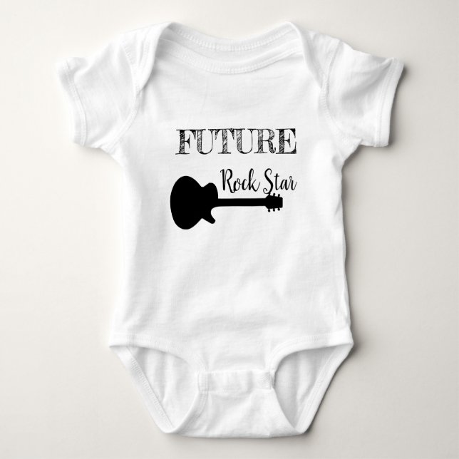 Body Para Bebé Bodysuit, Estrella del Futuro de Rock (Anverso)