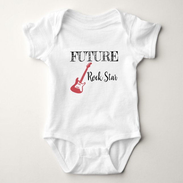 Body Para Bebé Bodysuit, Estrella del Futuro de Rock (Anverso)