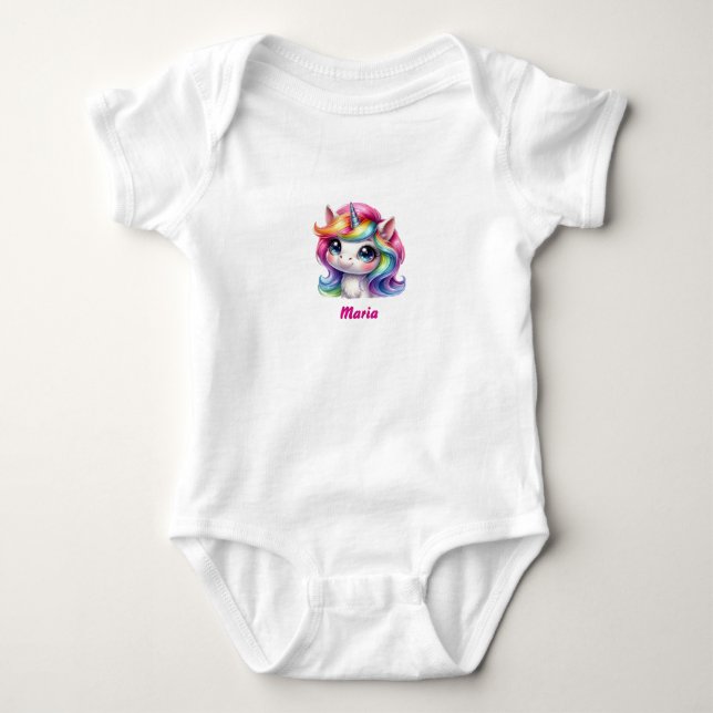 Body Para Bebé Bodysuit lindo unicornio (Anverso)