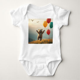 Body Para Bebé Bodysuit Oso bebé feliz volando con globos