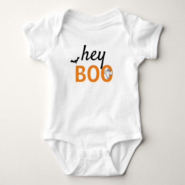 Body Para Bebé Bodysuit para bebé - hey BOO Fantasma / Murciélago (Anverso)