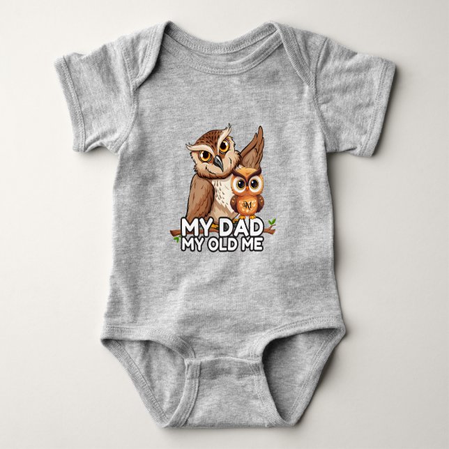 Body Para Bebé Bodysuit para bebé: Mi papá mi antiguo yo (gris) (Anverso)