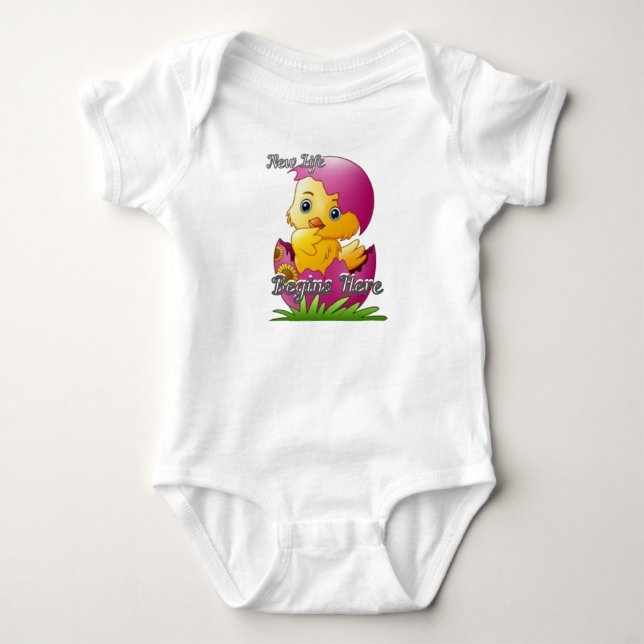 Body Para Bebé Bodysuit para bebé Pollito Eclosiona (Anverso)