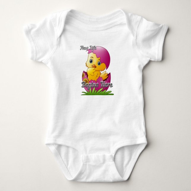 Body Para Bebé Bodysuit para bebé Pollito Rompe (Anverso)