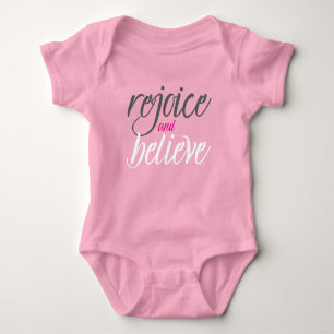 Body Para Bebé Bodysuit para bebé: Regocíjate y Cree (rosa)