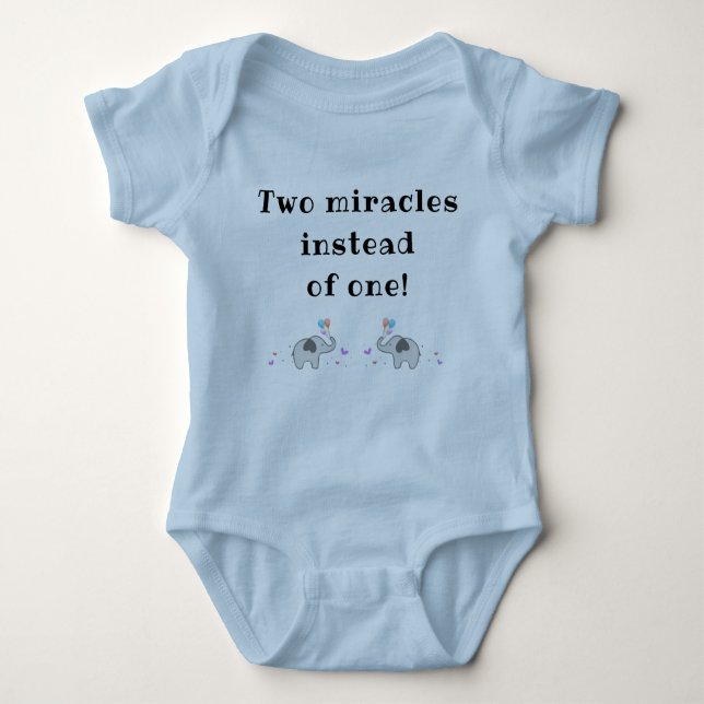 Body Para Bebé Bodysuit para gemelos, Onesie con lema lindo,  (Anverso)