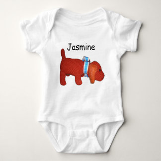 Body Para Bebé Bodysuit - Perro y nombre de los cachorros rojos