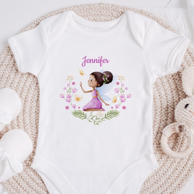 Body Para Bebé Bodysuit Personalizado de Bebé Niña con un Hada (Subido por el creador)
