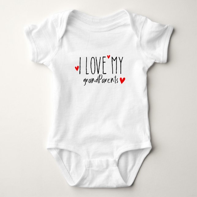 Body Para Bebé Bodysuit te amo a ti mis abuelos (Anverso)