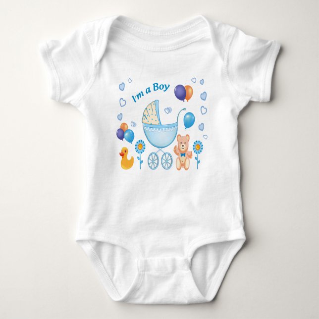 Body Para Bebé "Bodysuits One-Pieces for boys" "Cute Baby Boy Bod (Anverso)