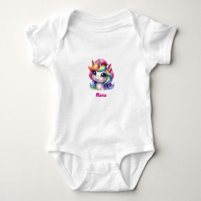 Body Para Bebé Bodysuits unicornio lindo (Anverso)
