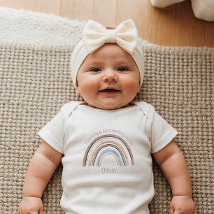 Body Para Bebé Boho Arcoíris Personalizado Cristiano Recién Nacid