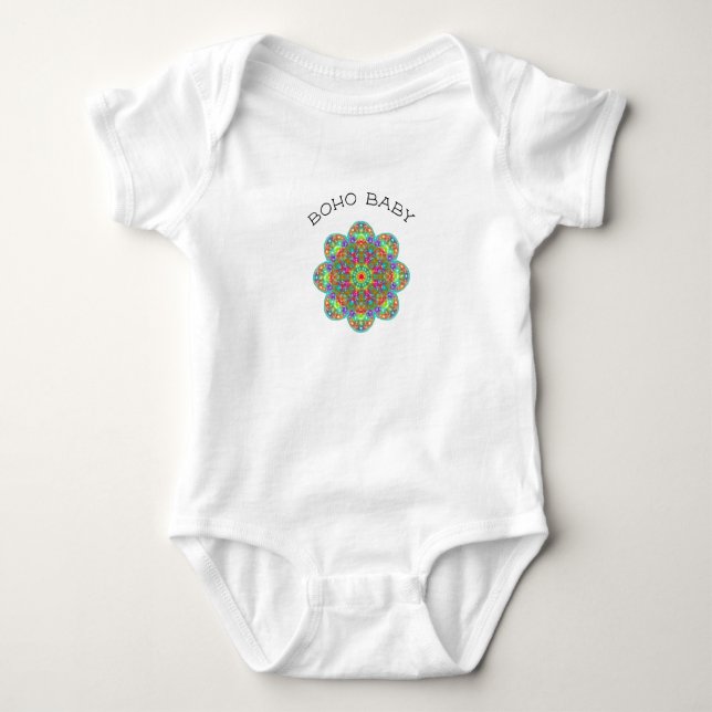 Body Para Bebé Boho Baby Flower Mandala One Piece Bodysuit (Anverso)