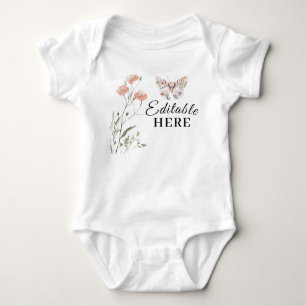 Body Para Bebé Boho Floral Mariposa Flor Silvestre
