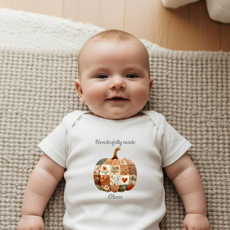 Body Para Bebé Boho Patchwork Calabaza Cristiano Recién Nacido