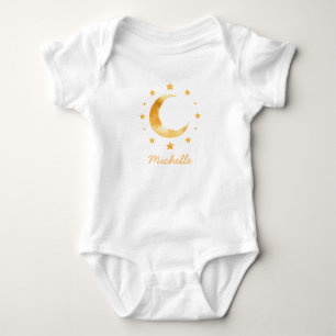 Body Para Bebé Boho personalizado de acuarela Luna y Estrellas – 