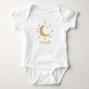 Body Para Bebé Boho personalizado de acuarela Luna y Estrellas – 