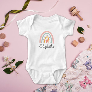 Body Para Bebé Boho Rainbow Baby Girl Pastel Minimalist Baby