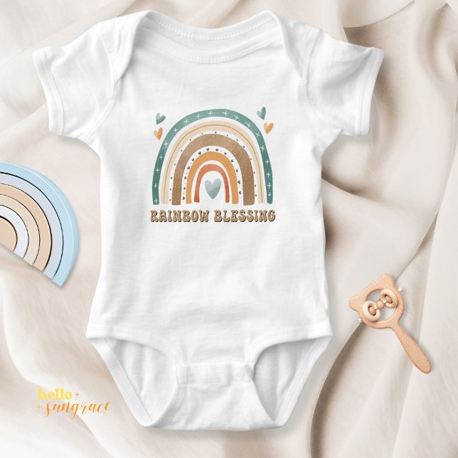 Body Para Bebé Boho Rainbow Blessing Baby Bodysuit (Bohemian Rainbow Baby Bodysuit)