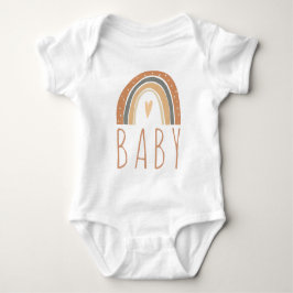 Body Para Bebé Boho Terracotta Rainbow Heart Baby Jumper