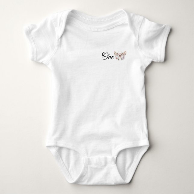 Body Para Bebé Boho Wildflower Floral Bebé cumpleaños (Anverso)
