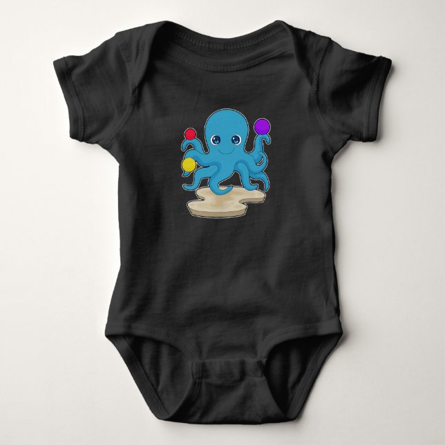 Body Para Bebé Bolas de color Octopus (Anverso)