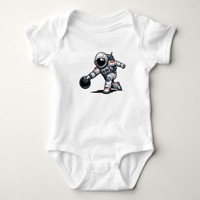 Body Para Bebé Boliche de Astronauta (Anverso)