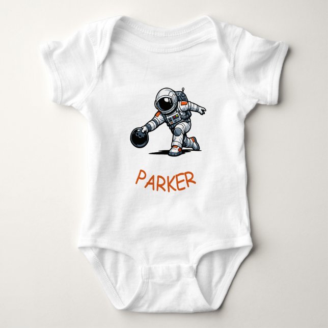 Body Para Bebé Boliche de Astronauta (Anverso)