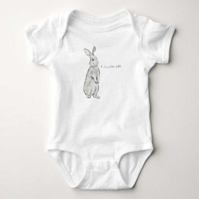 Body Para Bebé Bolsa divertida de conejo de terciopelo (Anverso)